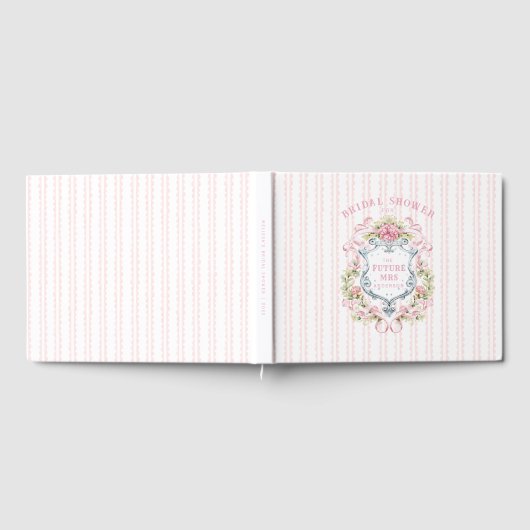 Elegante bloemige bruidsbruiloft-wapen gastenboek (Volledig)