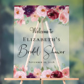 Elegante bloemige bruidsbruiloft-welkom bevroren acryl bord (Neutraal)