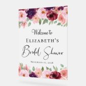 Elegante bloemige bruidsbruiloft-welkom bevroren acryl bord (Hoek)