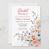 Elegante Bloemige Bruidsbrunch Kaart (Voorkant)