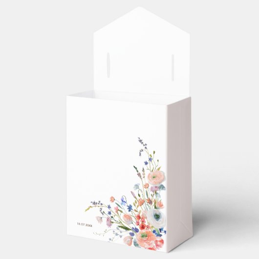 Elegante bloemige bruidsdouche bedankdoosjes (Geopend)