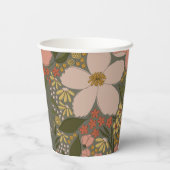 Elegante bloemige bruidsdouche gepersonaliseerd papieren bekers (Achterkant)