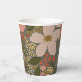 Elegante bloemige bruidsdouche gepersonaliseerd papieren bekers (Voorkant)