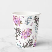 Elegante bloemige bruidsdouche-papieren beker (Achterkant)