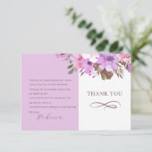 Elegante bloemige bruidsdouche platte bedankkaart (Staand voorkant)