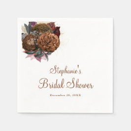 Elegante bloemige bruidsdouche servetten