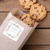 Elegante Bloemige Bruidsdouche Stofblauwe Rozen Vierkante Sticker