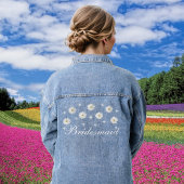 Elegante bloemige bruidsmeisje denim jas jacket
