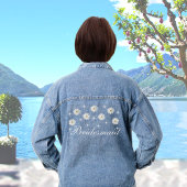 Elegante bloemige bruidsmeisje denim jas jacket