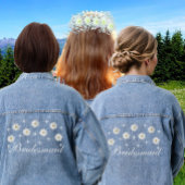 Elegante bloemige bruidsmeisje denim jas jacket