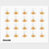Elegante bloemige bruidsshower ronde sticker (Vel)