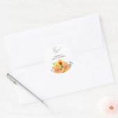 Elegante bloemige bruidsshower ronde sticker (Envelop)
