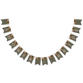 Elegante bloemige bruidsshower vlaggenbanner vlaggetjes