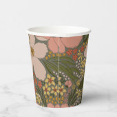 Elegante Bloemige Bruidsuitnodiging Persoonlijk Papieren Bekers (Rechts)