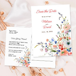 Elegante Bloemige Bruiloft Briefkaart