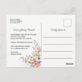 Elegante Bloemige Bruiloft Briefkaart (Achterkant)