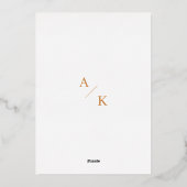Elegante Bloemige Bruiloft Folie Uitnodiging (Achterkant)