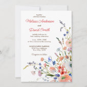 Elegante Bloemige Bruiloft Kaart (Voorkant)