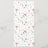 Elegante Bloemige Bruiloft Menu (Achterkant)