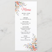 Elegante Bloemige Bruiloft Menu (Voorkant)