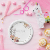 Elegante Bloemige Bruiloft Papieren Bordje (Feest)