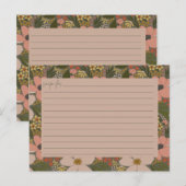 Elegante Bloemige Bruiloft Recept Kaart (Voorkant / Achterkant)