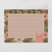 Elegante Bloemige Bruiloft Recept Kaart (Achterkant)