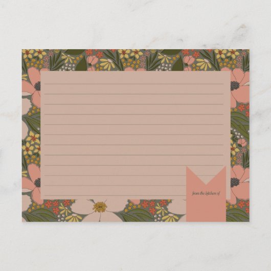 Elegante Bloemige Bruiloft Recept Kaart (Achterkant)