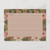 Elegante Bloemige Bruiloft Recept Kaart (Voorkant)