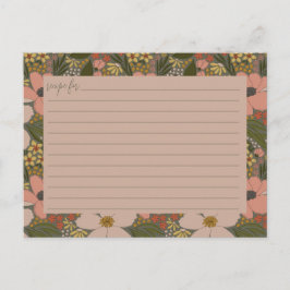 Elegante Bloemige Bruiloft Recept Kaart