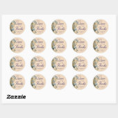 Elegante Bloemige Bruiloft Ronde Sticker (Vel)