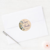 Elegante Bloemige Bruiloft Ronde Sticker (Envelop)