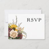 Elegante Bloemige Bruiloft RSVP Kaartje (Voorkant)