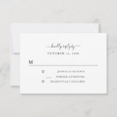 Elegante Bloemige Bruiloft RSVP Kaartje (Achterkant)