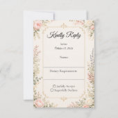 Elegante Bloemige Bruiloft RSVP Kaartje (Voorkant)