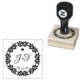 Elegante Bloemige Bruiloft Rubberstempel (Gestempeld)