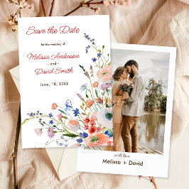 Elegante Bloemige Bruiloft Save The Date
