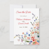 Elegante Bloemige Bruiloft Save The Date (Voorkant)