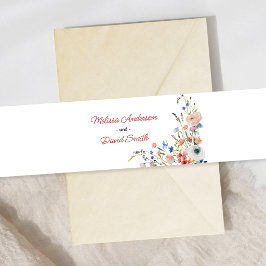 Elegante Bloemige Bruiloft Uitnodigingen Wikkel