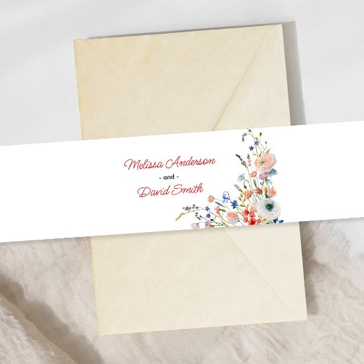 Elegante Bloemige Bruiloft Uitnodigingen Wikkel