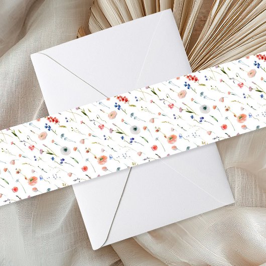 Elegante Bloemige Bruiloft Uitnodigingen Wikkel