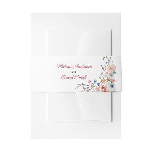 Elegante Bloemige Bruiloft Uitnodigingen Wikkel (Voorkant Voorbeeld)