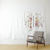 Elegante Bloemige Bruiloft  Wandkleed (In Situ (horizontaal))