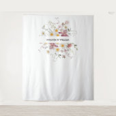 Elegante Bloemige Bruiloft  Wandkleed (Voorkant)