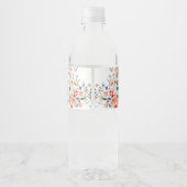 Elegante Bloemige Bruiloft Waterfles Etiket (Achterkant)