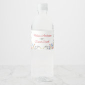 Elegante Bloemige Bruiloft Waterfles Etiket (Voorkant)