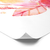 Elegante bloemige bruiloftsreceptie bordkrans poster (Hoek)