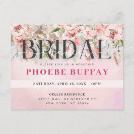 Elegante bloemige bruiloftsuitnodiging briefkaart