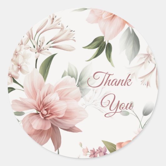 Elegante bloemige cadeau favoriet sticker op maat (Voorkant)