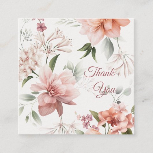 Elegante bloemige cadeaukaart op maat informatiekaartje (Voorkant)